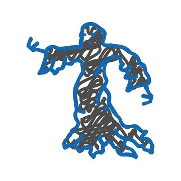 Old ghost icon doodle illustration Stock Illustration