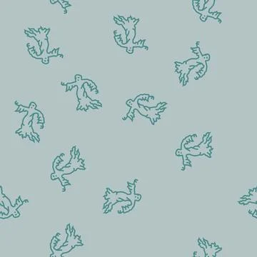 Old ghost line seamless pattern Stock Illustration