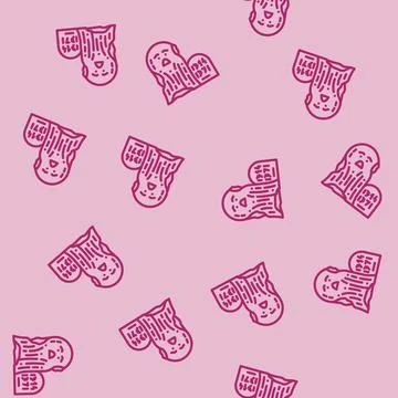 Old ghost line vector seamless pattern Stock Illustration