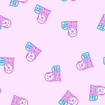 Old ghost vector seamless pattern Stock Illustration