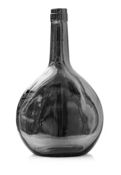 Old glass empty bottle isolated on white Stock Photos
