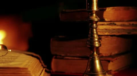 Old glasses and a book Stock Footage 10742213