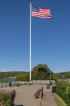 Old Glory blowing in the wind. Stock Photos