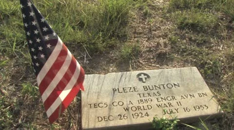 Old Glory over a grave stone Antioch Colony Cemetery Stock Footage 10571808