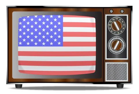 Old Glory Television Set 스톡 일러스트