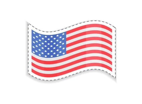 Old Glory USA Flag of Rectangular Shape, Patriotic Stock Illustration