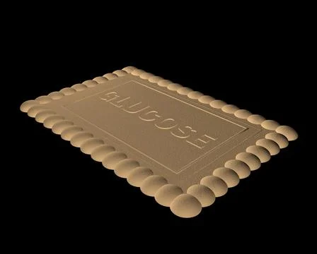OLD GLUCOSE BISCUIT 3D RENDERING Stock Illustration