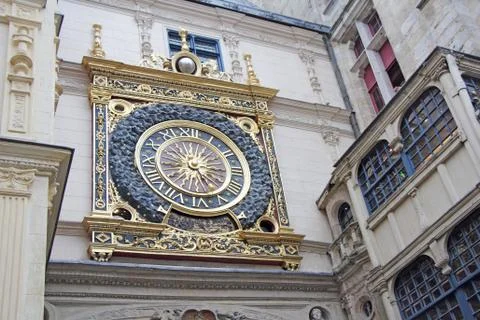 Old gold clock Foto stock