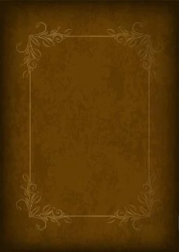 Old gold frame with the blacked out edges and a blank space for text. Retro v Illustrazione stock