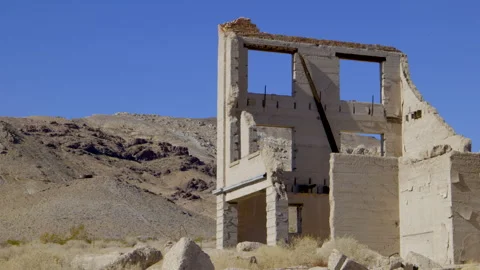 OLD GOLD MINING TOWN BUILDING.  4K Stock Footage 300296992