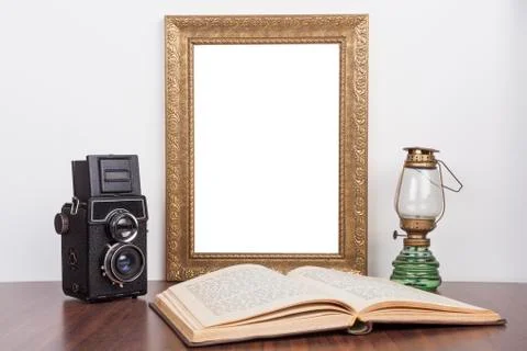 Old Gold Vertical Frame Stock Photos