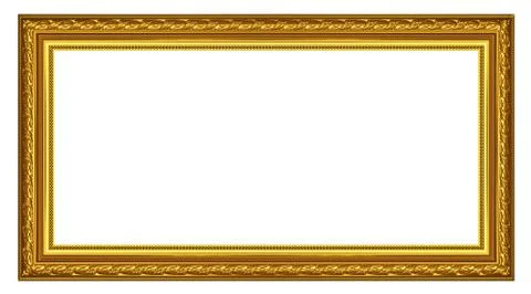 The old gold wooden frame Stock Illustration