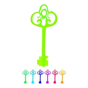 Old golden key vector cartoon graphic Stock Illustration