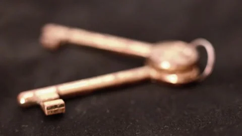 Old golden keys Stock Footage 132282206