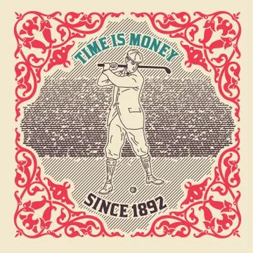 Old Golf label Stock Illustration