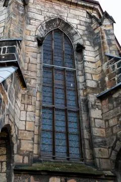 Old gothic brick stone German church or castle Stock Photos