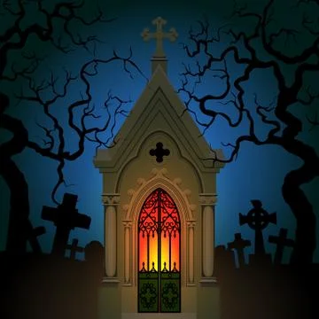 Old Gothic Crypt Illustrazione stock