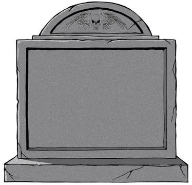 Old gothic grave blank stone tombstone illustration white background Illustrazione stock