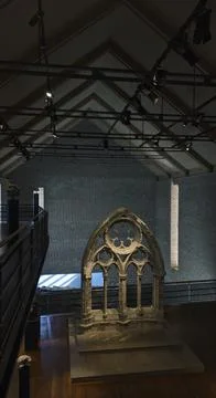 Old gothic surviving window frame Stock Photos