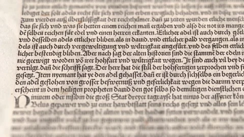 Old Gothic Text on Paper, Slider Shot Stock Footage 276352330