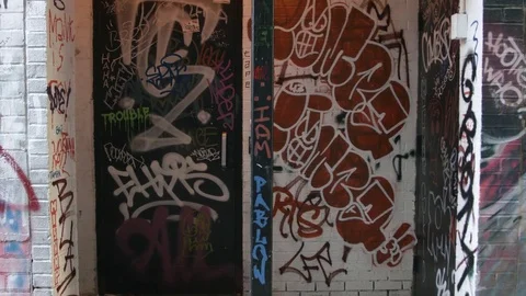 Old Graffiti doors Stock-Footage 82245952