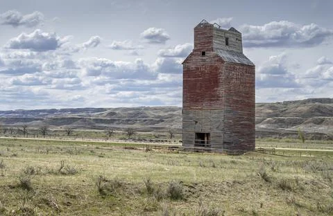 Old Grain Elevator at Dorothy, Alberta Stock Photos