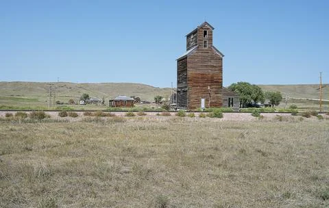 Old Grain Elevator in Owanka Stock Photos