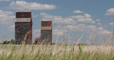 Old Grain Elevators Stock Footage 195408863