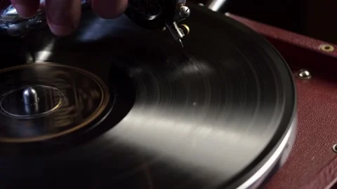 Old gramophone close-up. Outdated equipment. Stock Footage 165661930