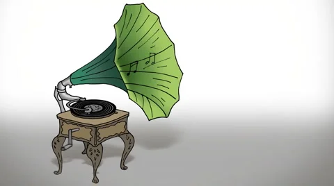Old gramophone Stock Footage 1057530