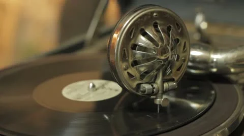 Old gramophone Stock Footage 12227839