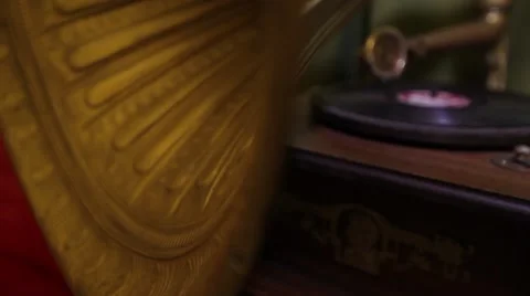 Old gramophone Stock Footage 50407656