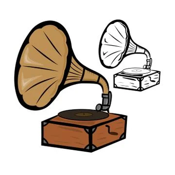 Old gramophone Stock Illustration