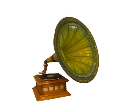 Old gramophone isolated Stock Photos