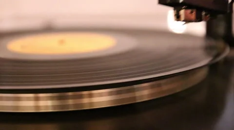 Old gramophone turntable with record running stock video Stock Footage 44509826