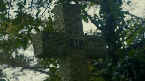 Old Granite Headstone Video stock 285396318