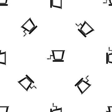 Old grape juicer pattern seamless black Illustrazione stock