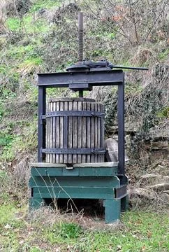 Old grape press Stock Photos