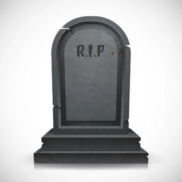 Old gravestone isolated on white background Stock Illustration