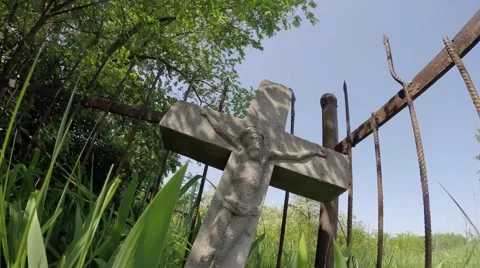 Old gravestones in the ancient cemetery Stock-Footage 50650053