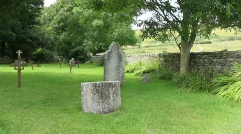 Old gravestones in the countyside 1 Stock Footage 40717004