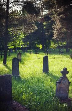 Old Graveyard in Park Stock-Fotos