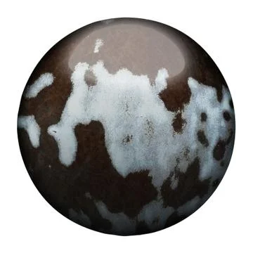 Old gray and rust metallic ball. Stock Illustration