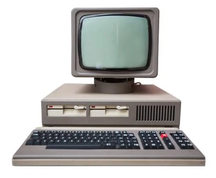 Old gray computer Stock Photos