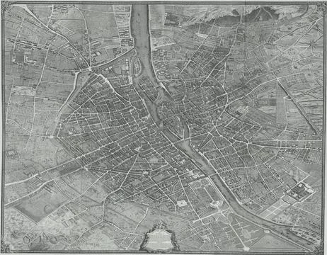 Old gray paris map 스톡 사진