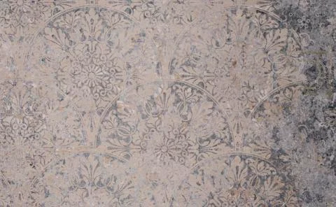 Old gray vintage shabby patchwork tiles stone concrete cement wall texture ba Stock Photos