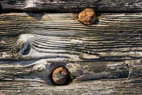 Old gray wood wall pattern. Wooden house texture. Estonian culture, architect Stock Photos