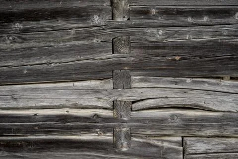 Old gray wood wall pattern. Wooden house texture. Estonian culture, architect Stock Photos