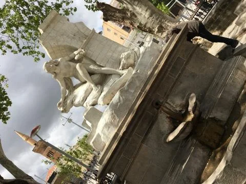 Old greece statue in the centre of setif city Stock Photos