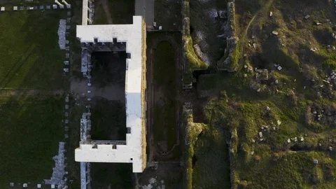 Old Greece Structure Aerial View 2 Video stock 122355220